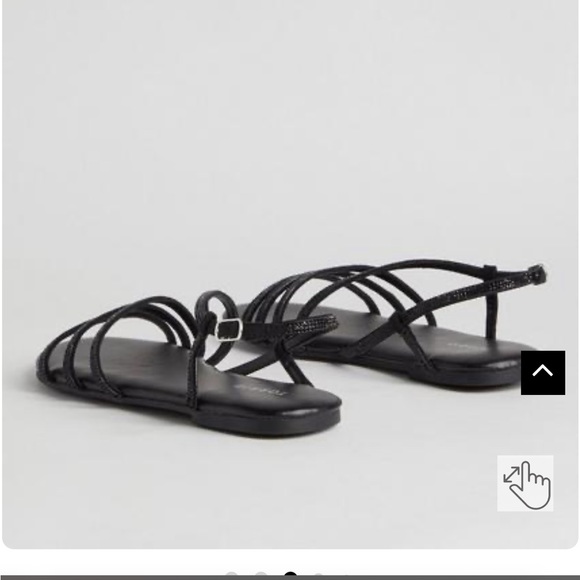 SIZE 8 WW EMBELLISHED ASYMMETRIC STRAPPY SANDALS WOMENS NWT BLACK - Picture 3 of 6